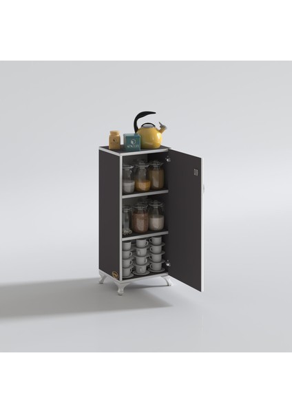 Kenzlife mutfak dolabı zehra 088*030*032 gri kilitli ayaklı banyo evrak ofis kitaplık ayakkabılık kiler