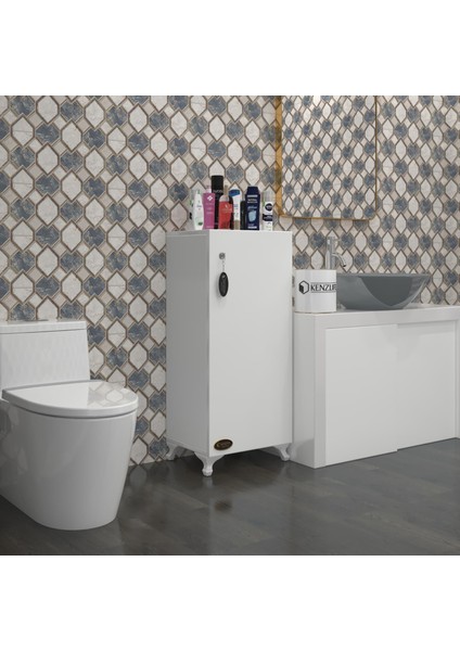 Kenzlife mutfak dolabı zehra 108*030*032 byz kilitli ayaklı banyo evrak ofis kitaplık ayakkabılık kiler