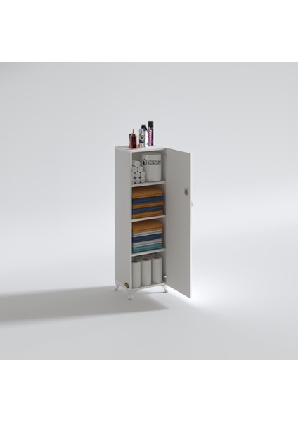 Kenzlife mutfak dolabı zehra 128*030*032 byz kilitli ayaklı banyo evrak ofis kitaplık ayakkabılık kiler