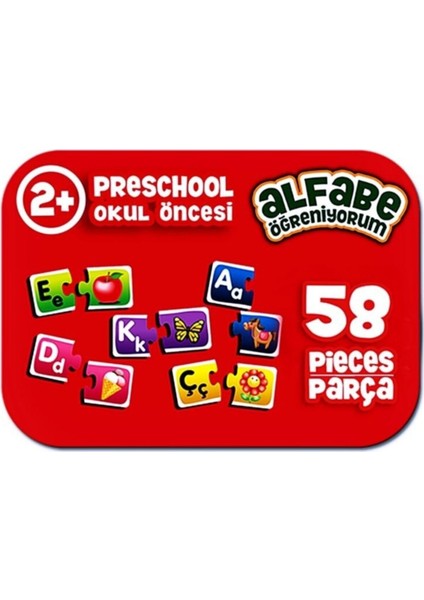 Çocuk Alfabe Öğreniyorum 58 Parça Puzzle