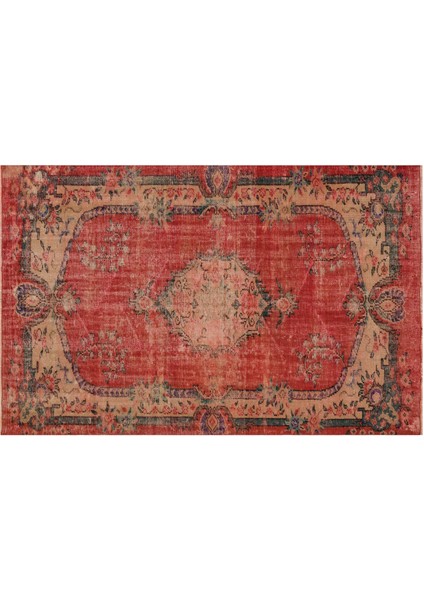 Gerçek El Dokuma Eskitme Vintage Halı 167 x 259 cm 9750