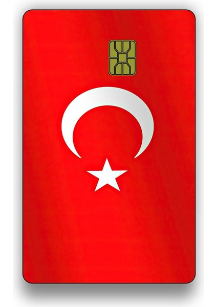 Uzun Tuning Türk Bayrağı Kredi Kartı Sticker Kaplama