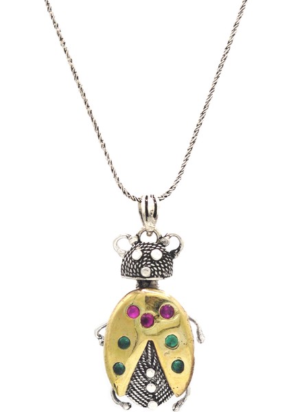 Uğur Böceği 925 Ayar Gümüş Telkari Kolye 201021638