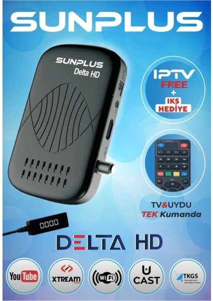 Delta Hd Çanaksız Tv Full Hd Akıllı Kumanda Uydu Alıcısı