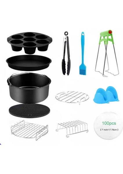 Air Fritöz Aksesuarları 8 Inç (20 cm Çap) 12'li Pişirme Seti (Yurt Dışından)
