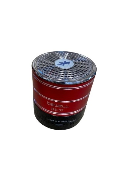 Speaker Hoparlör Bluetoothlu Mini Speaker Sd Kart Girişli Şarjlı Hoparlör Kırmızı Bewell Bs-07