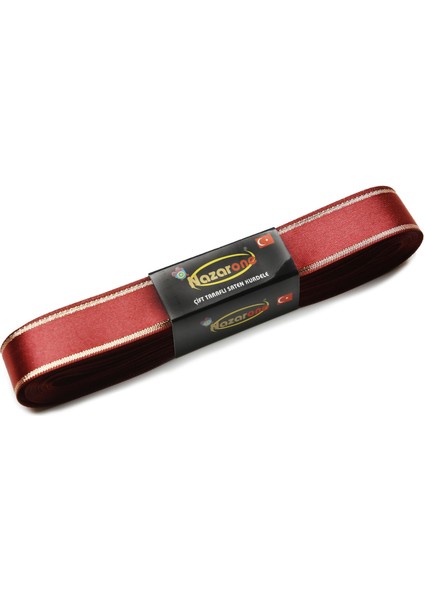 Saten Simli Kurdele 2CM-10MT-BORDO(1007)