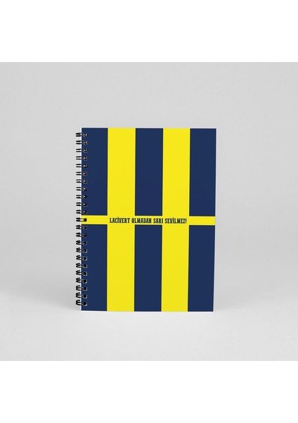 Tasarım Spiralli Defter Taraftara Sarı Lacivert