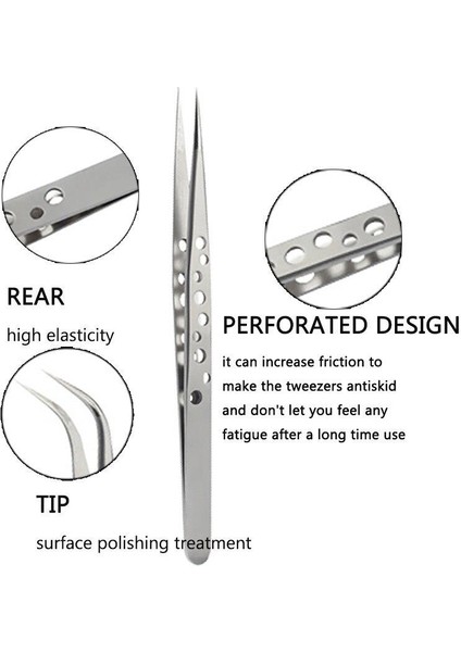 Ipek Kirpik Cımbız Seti Antistatik Paslanmaz Çelik Kargaburun Ve Ayırma Cımbız Seti