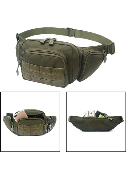 Unisex Açık Av Bisikleti Için Naylon Bel Paket Omuz Çantası Siyah(Yurt Dışından)