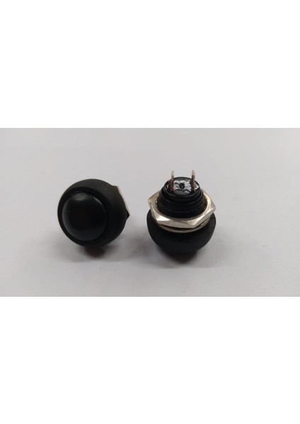 "184" 12 mm Siyah Push Buton - 10 Adet fiyatları