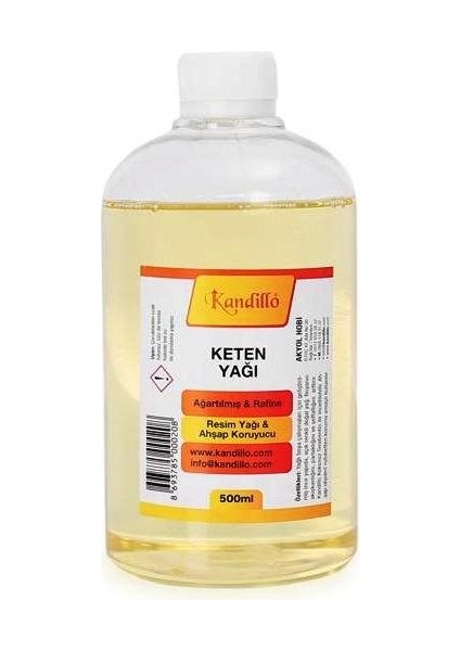 Ağartılmış Keten Yağı 500 Ml. Rafine Resim Yağı Linseed Oil Bleached