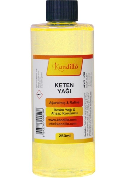 Ağartılmış Keten Yağı 500 Ml. Rafine Resim Yağı Linseed Oil Bleached