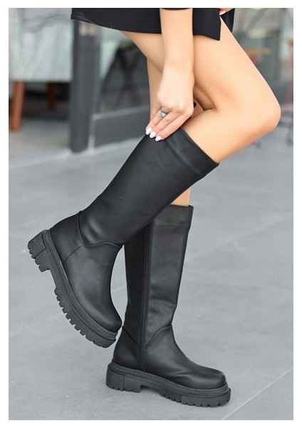 Idax Siyah Cilt Topuklu Çizme fiyatları