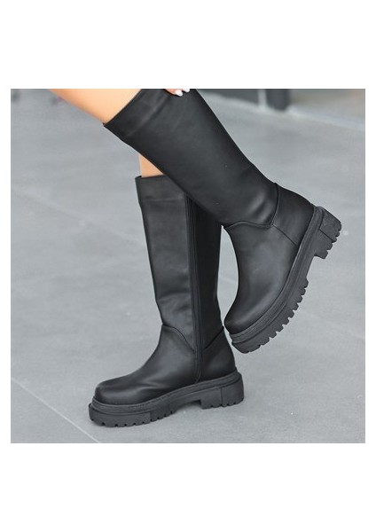 Idax Siyah Cilt Topuklu Çizme indirimleri