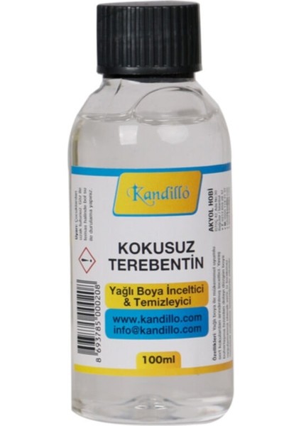 Yağlı Boya Seti Yardımcı Malzemeler 3 x 100 ml Terebentin Resim Keten Yağı ve Fırça Temizleme Sıvısı