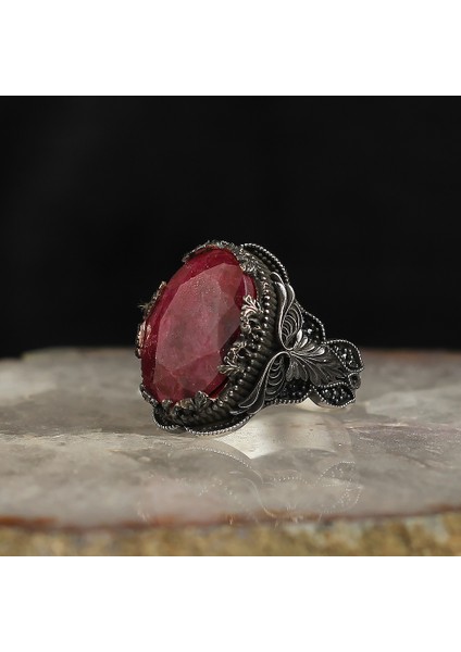 925 Ayar Gümüş Erkek Yüzük Doğal Ay Taşı Firuze Zirkon Zümrüt Labradorit Taşlı Takı fiyatları