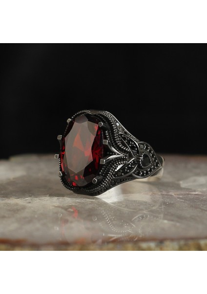 925 Ayar Gümüş Erkek Yüzük Zirkon Sitrin Mistik Topaz Taşlı Yüzük Halka modelleri
