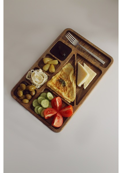 Enucuzabak Ahşap Tabldot Kahvaltı Tabağı