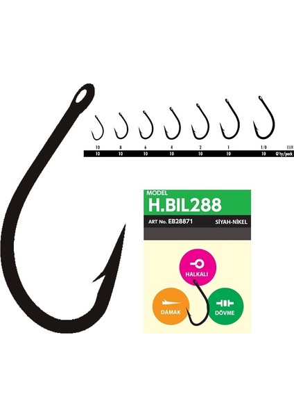 Hbıl 288 Sazan Iğnesi Dövme Teflon Black 10&#039;LU Paket