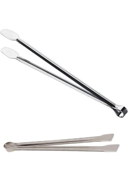 Klasik Metal Mangal Maşası 32 Cm-25 cm Uzun-Kısa Boy Çelik Yemek Barbekü Izgara Kömür Köz (2'li Set