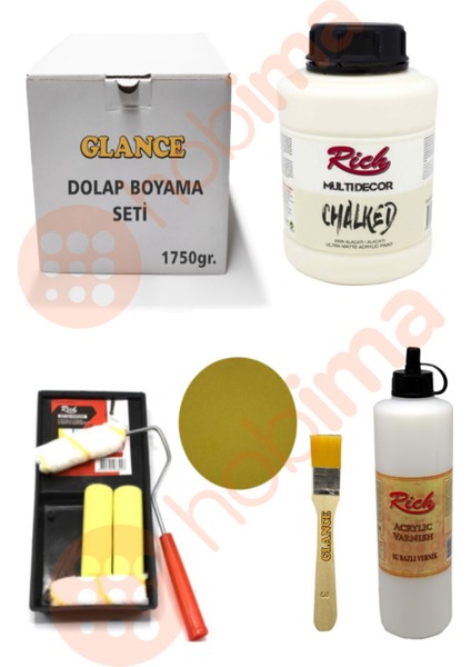 Dolap Boyama Seti Chalked 1750 gr Beyaz