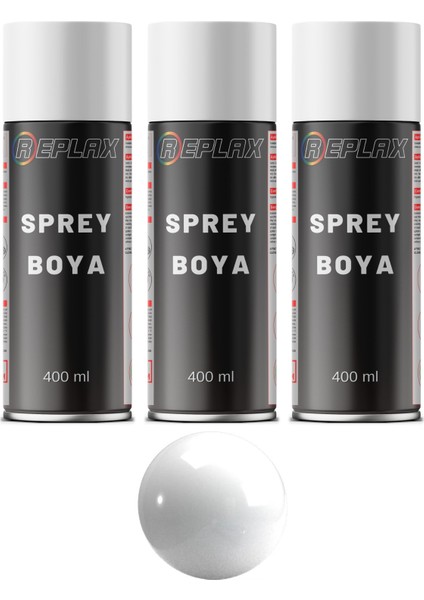 3 Adet Ral 9003 Parlak Beyaz Sprey Boya 400 ml
