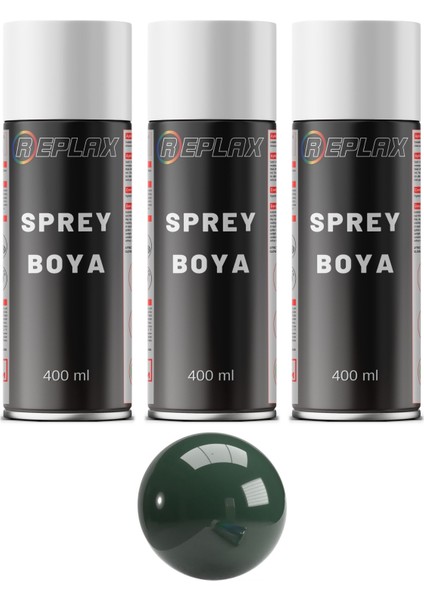 3 Adet Ral 6005 Koyu Çit Yeşili Sprey Boya 400 ml