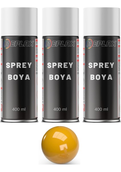 3 Adet Ral 1007 Koyu Nergiz Sarı Sprey Boya 400 ml