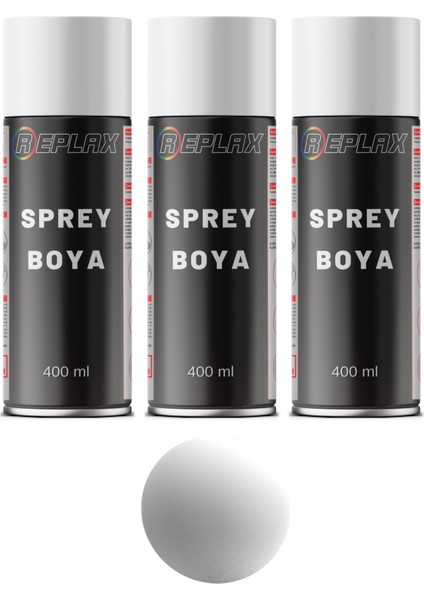 3 Adet Ral 9010 Mat Beyaz Sprey Boya 400 ml