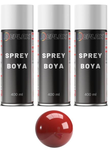 3 Adet Ral 3002 Karmen Kırmızı Sprey Boya 400 ml