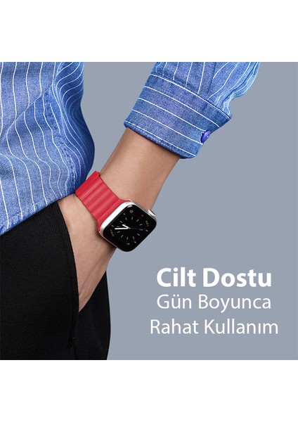 Dux Ducıs Apple Watch 42/44/45MM Için Manyetik Zincir Versiyon Pu Deri Kayış Kordon modelleri