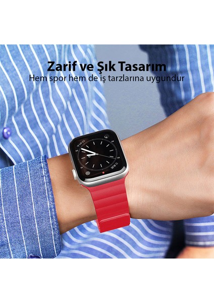 Dux Ducıs Apple Watch 42/44/45MM Için Manyetik Zincir Versiyon Pu Deri Kayış Kordon fırsatları