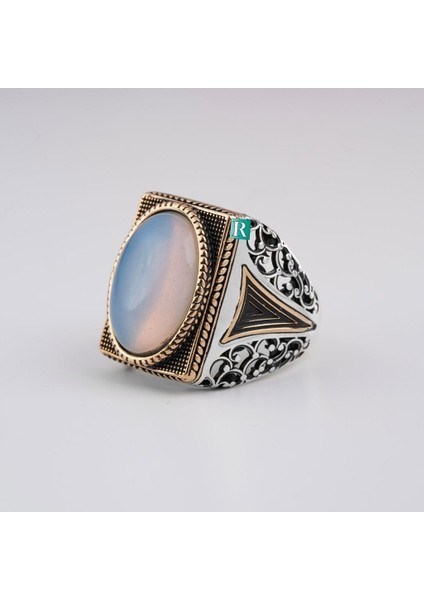 925 Gümüş Yüzük Malakit Sedef Zümrüt Oval Taşlı Erkek Takı fiyatları