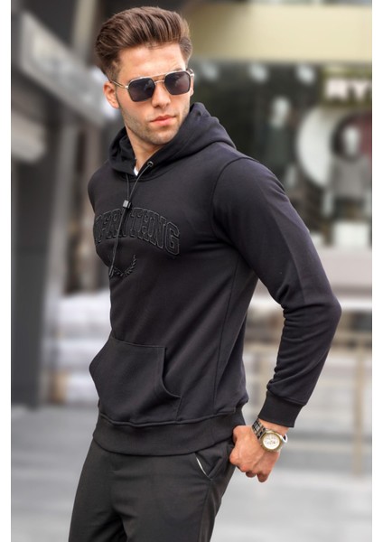 Siyah Kapüşonlu Sweatshirt 5289