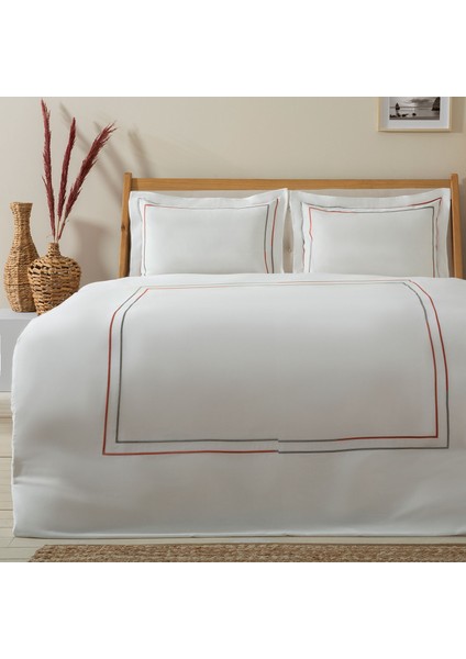 Geo Nevresım Seti Çift Kişilik 200 x 220 cm Ekru