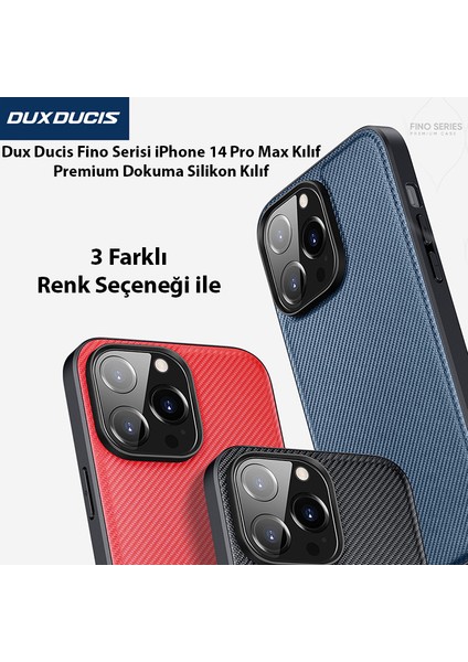 Fino Serisi iPhone 14 Pro Max 6.7 Inç Kılıf Premium Dokuma Silikon Kılıf