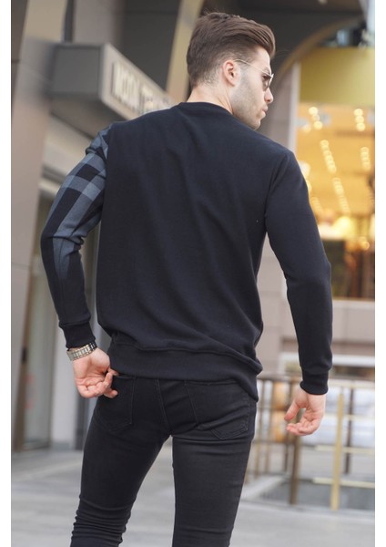 Siyah Bisiklet Yaka Baskılı Sweatshirt 6031 fiyatları