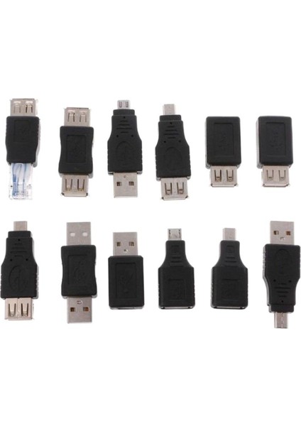 Prettyia 12PCS Otg USB Erkek - Kadın Mikro Mini USB (Yurt Dışından)