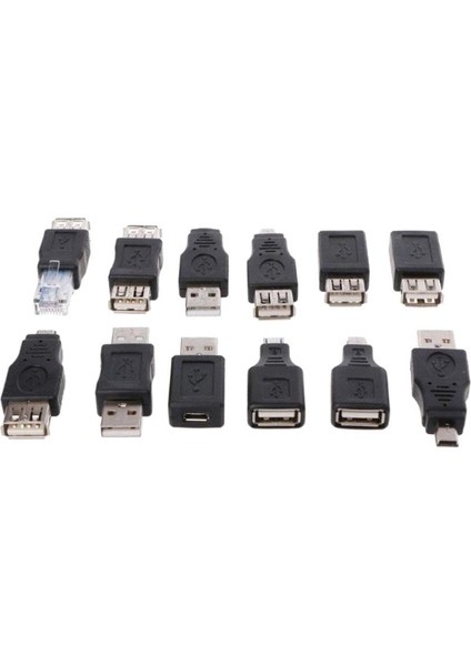 Prettyia 12PCS Otg USB Erkek - Kadın Mikro Mini USB (Yurt Dışından)