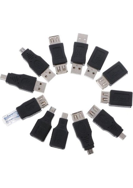 Prettyia 12PCS Otg USB Erkek - Kadın Mikro Mini USB (Yurt Dışından)