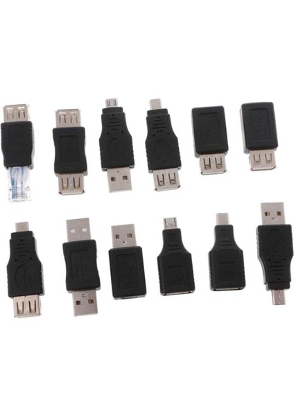 Prettyia 12PCS Otg USB Erkek - Kadın Mikro Mini USB (Yurt Dışından)