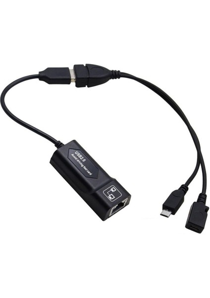 USB 2.0 ve Micro USB Ile RJ45 8P8C Adaptörü, Ağ Dönüştürücü (Yurt Dışından)