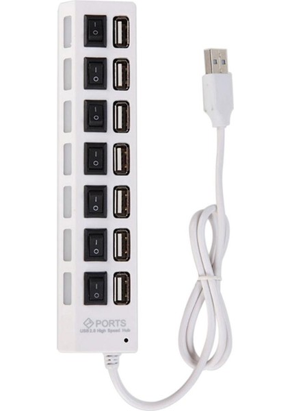 USB Usb2.0 Multi Hub Splitter Adaptör LED Pc Dizüstü Bilgisayar Beyaz Için Yüksek Hız (Yurt Dışından)