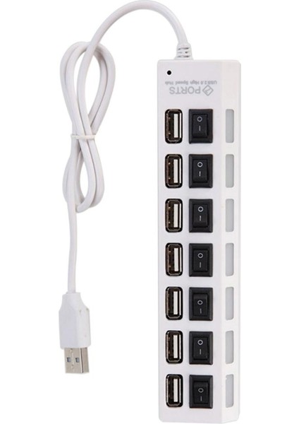 USB Usb2.0 Multi Hub Splitter Adaptör LED Pc Dizüstü Bilgisayar Beyaz Için Yüksek Hız (Yurt Dışından)