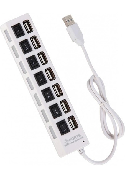 USB Usb2.0 Multi Hub Splitter Adaptör LED Pc Dizüstü Bilgisayar Beyaz Için Yüksek Hız (Yurt Dışından)