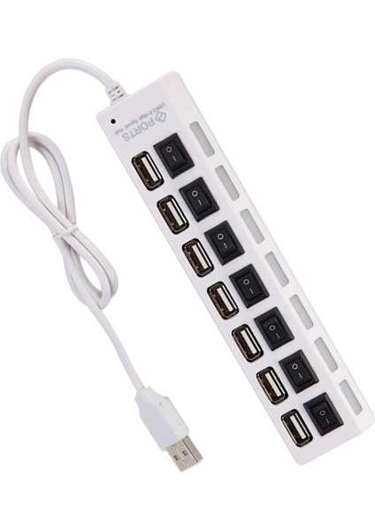 USB Usb2.0 Multi Hub Splitter Adaptör LED Pc Dizüstü Bilgisayar Beyaz Için Yüksek Hız (Yurt Dışından)
