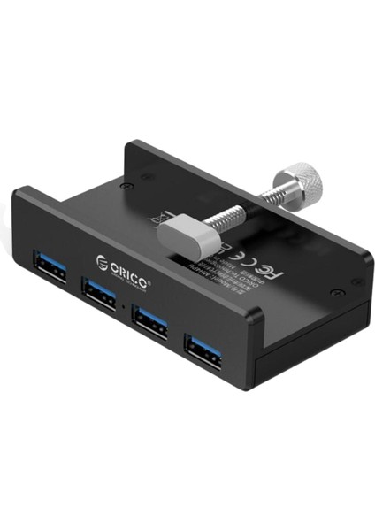 Taşınabilir Alüminyum 4 Bağlantı Noktası USB 3.0 Hub Ayrıştırıcı Klips Tipi Bilgisayar Dizüstü Bilgisayar (Yurt Dışından)