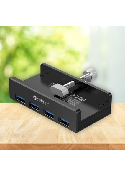 Taşınabilir Alüminyum 4 Bağlantı Noktası USB 3.0 Hub Ayrıştırıcı Klips Tipi Bilgisayar Dizüstü Bilgisayar (Yurt Dışından)
