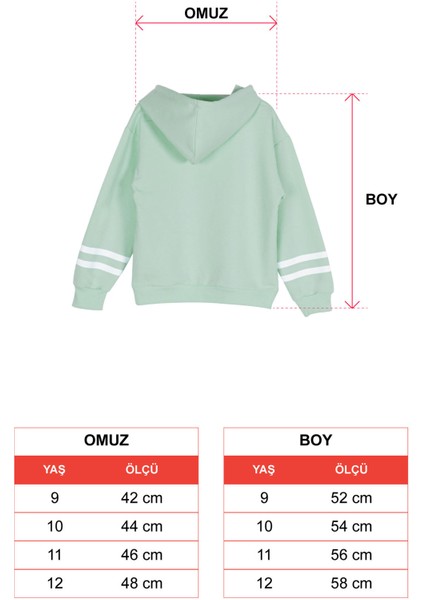 Kız Çocuk Sweatshirt Tavşan Baskılı Cep Detaylı 9-12 Yaş